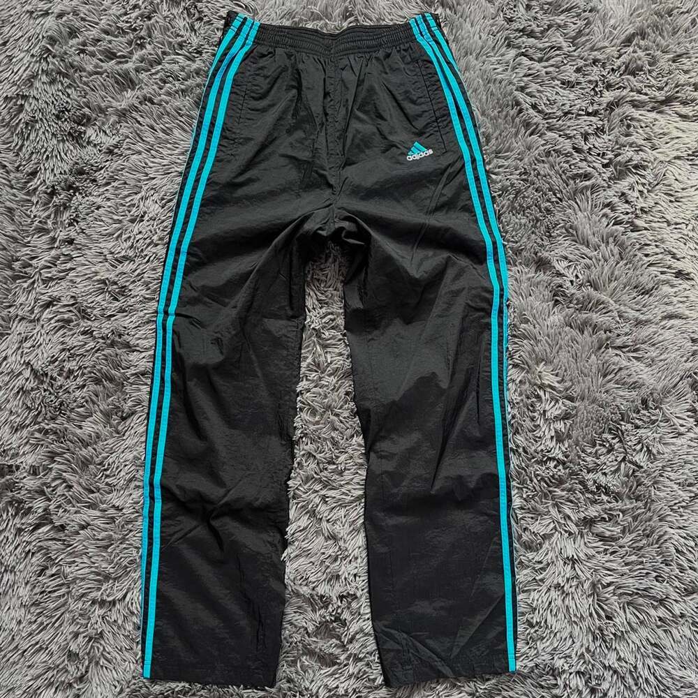 Vintage adidas black and blue track pants